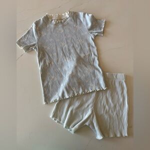 Vince & Vince summer set daisy field tee and ribbed shorts 4/5y